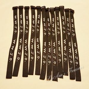 12 Black WWJD Wristbands 9.5" New in Package